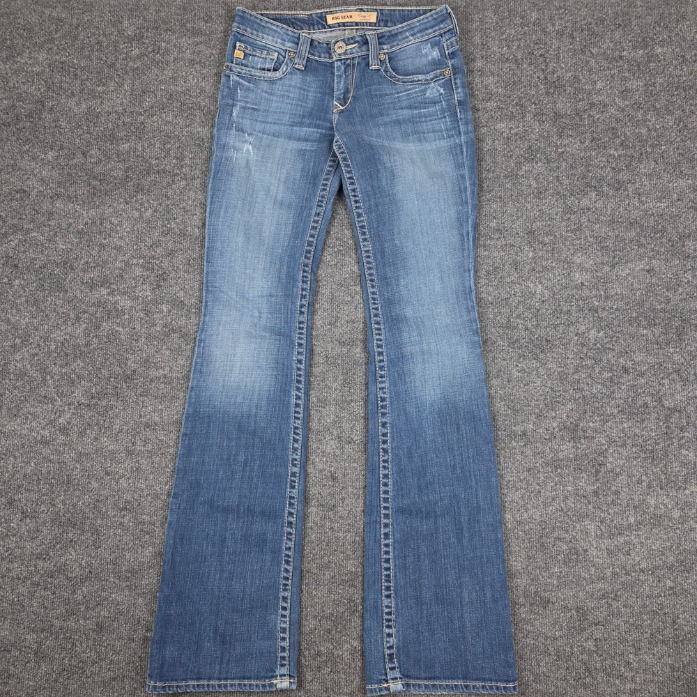 Big Star Casey K Low Rise Bootcut Jeans Women's 26XL x36 Denim Stretch Med Wash